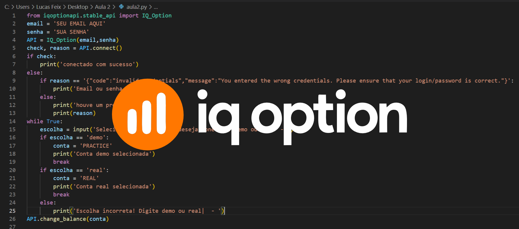 como criar robôs na IQOPTION